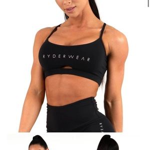 Cute black Ryderwear sports bra with cutout